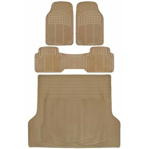 Trimmable BDK MT783BG Beige 3PC with Runner All Weather Ridge Line Semi Custom Heavy Duty Floor Mats Trimmable BDK MT783BG Beige 3PC with Runner All Weather Ridge Line Semi Custom Heavy Duty Floor Mats
